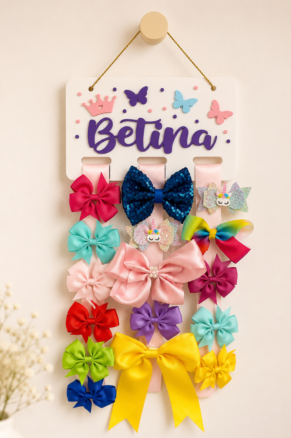 Organizador de Moños Personalizado con Nombre
